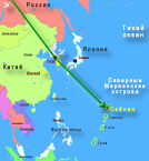 Карта маршрута: Москва - Сеул - остров Сайпан - Сеул - Москва